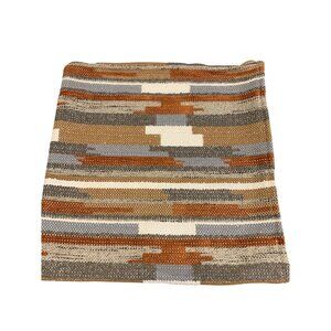 Southwest Western Woven Colorblock Pillowcase‎ 20"X21" Zip Closure Brown Gray